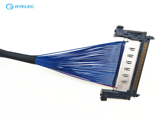 Кабель соединителя ЛВДС тангажа мужчины 0.5мм, Хиросе расквартировывая голубой кабель дисплея ЛВДС поставщик