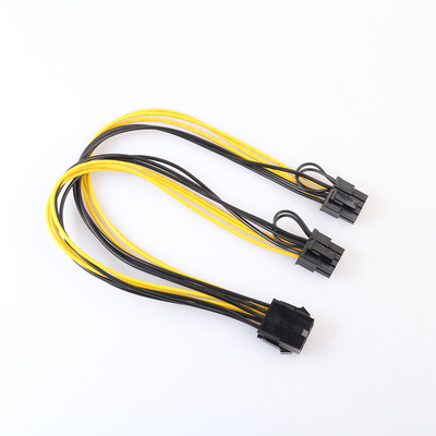 20cm 8p, который нужно удвоить цвет кабеля наполнителя 8p Pcie желтый черный поставщик
