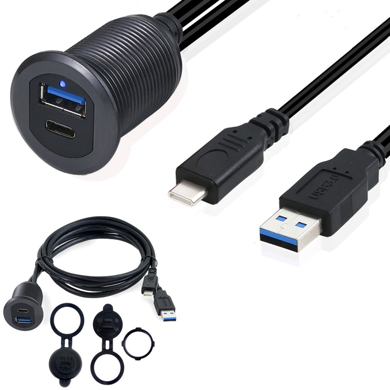 Тип USB панели приборной панели автомобиля удлинительного кабеля 2M держателя USB 3,0 полный