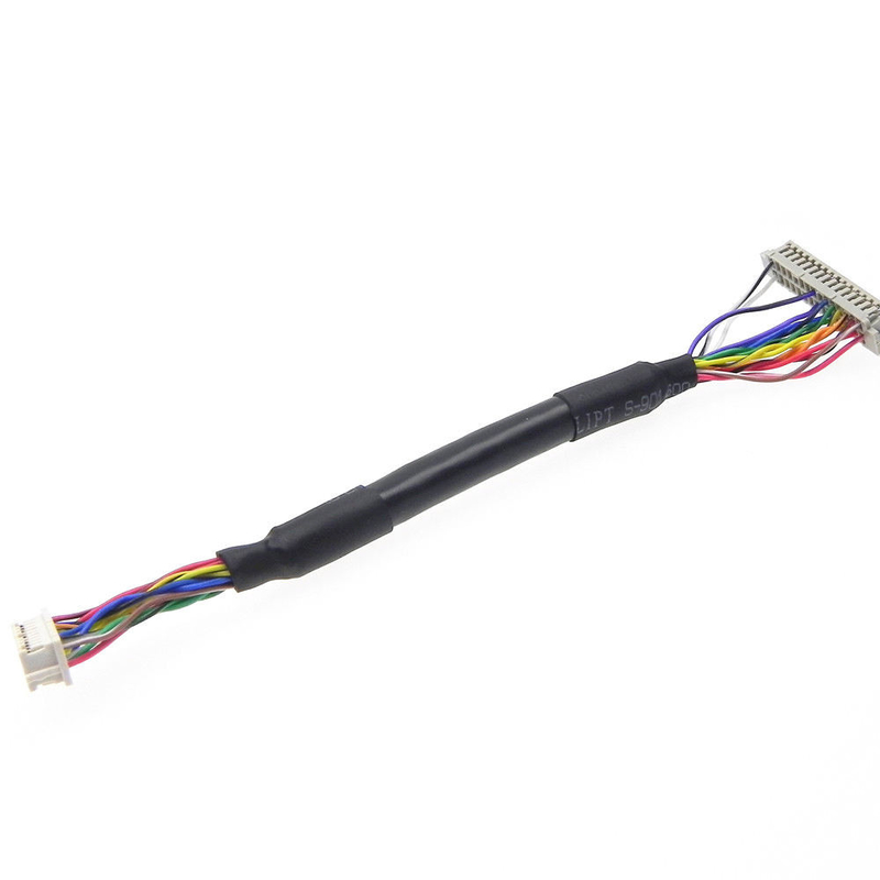 Изготовленный на заказ Pin гнезда DF20-20DS-1C 20 тангажа сборки кабеля Df13 1.25mm дисплея LVDS  LCD