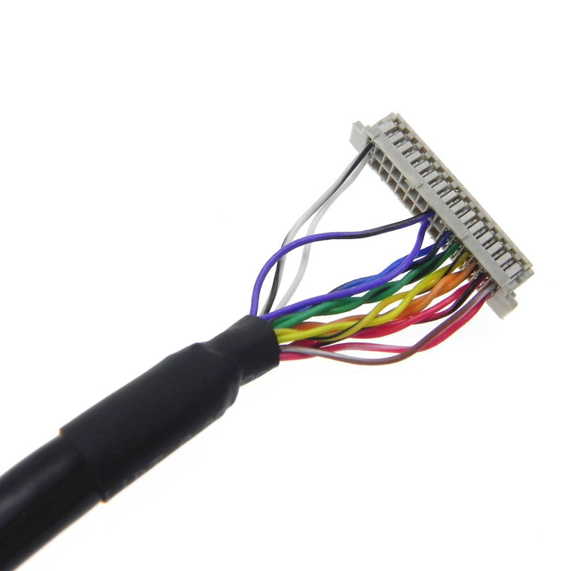 Изготовленный на заказ Pin гнезда DF20-20DS-1C 20 тангажа сборки кабеля Df13 1.25mm дисплея LVDS  LCD