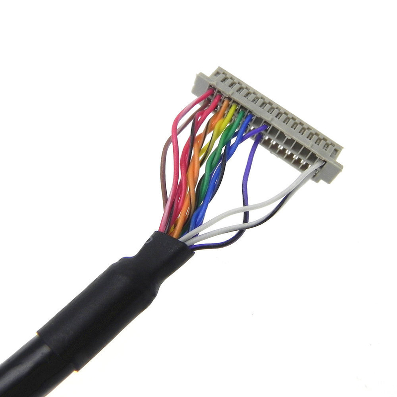 Изготовленный на заказ Pin гнезда DF20-20DS-1C 20 тангажа сборки кабеля Df13 1.25mm дисплея LVDS  LCD