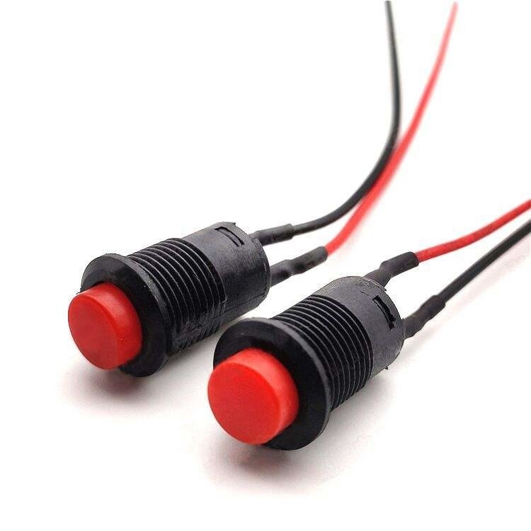 Wintai-Tech нажимать кнопку рог переключатель 12v нажимать кнопку стартера переключатель 12 мм мгновенный кнопка переключатель с кабельной сборкой