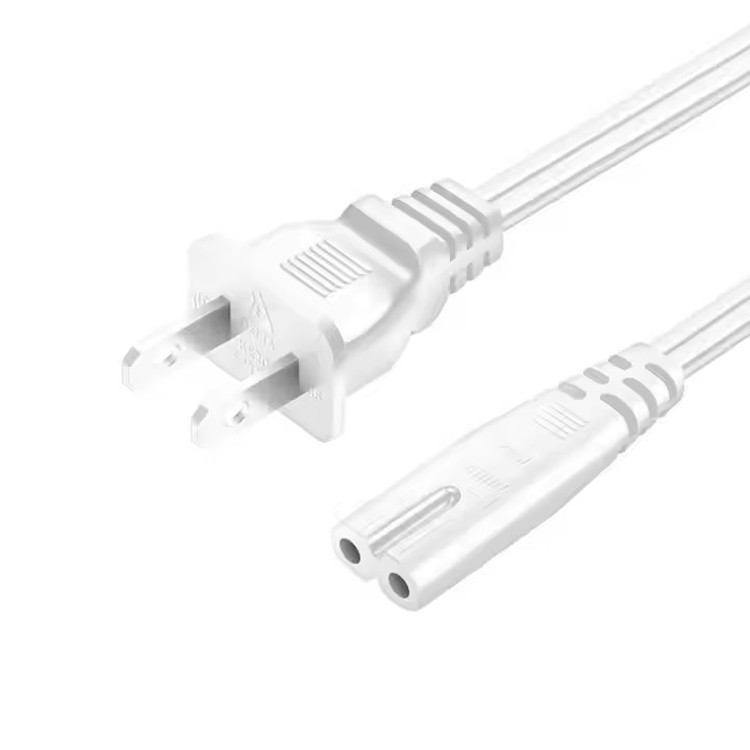 Хорошее качество Чистая медь 120V 18 Awg 2pin C7 линия расширения Spt-2 Белый AC электропровод 5FT 2 Prong для домашней техники Lap