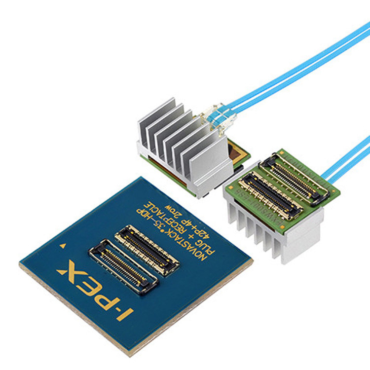 Высокая плотность низкомощный среднепалатный оптический модуль PCB соединитель 21001-042E-01 к IPEX LIGHTPASS-EOM 100G 88001-000T-25-01