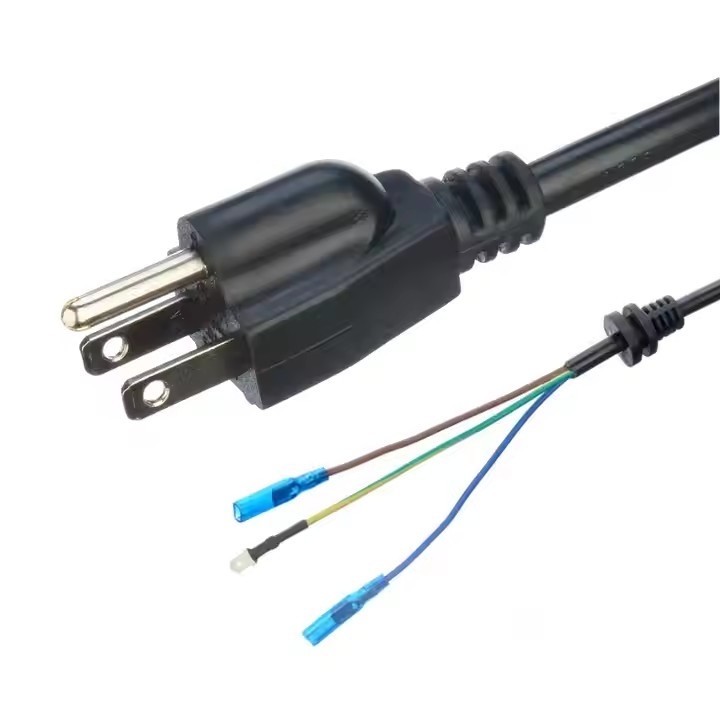 ETL сертифицированный 3-медный ядро SJTW 10/12/14 Awg 3-конечный ПВХ изолированный провод Nema 5-15p до голых концов кабелей переменного тока