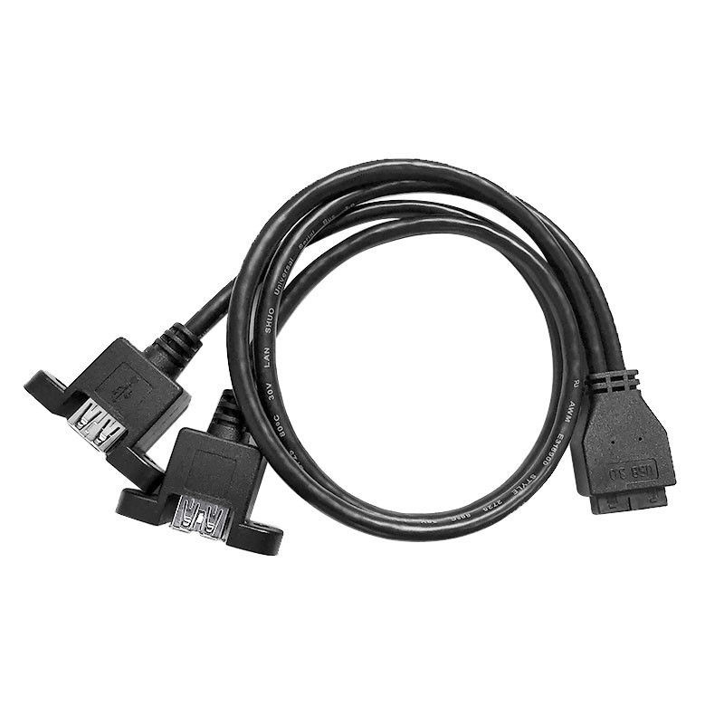 Промышленность проводка каната USB 3.0 панель монтаж A X2 до 20 штифтов заголовка материнская плата на заказ