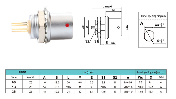 IP68 Push Pull Self Locking Industrial Control B Series Z6 6 штифтов женский на 6 штифтов датчик сигнала круговой разъем