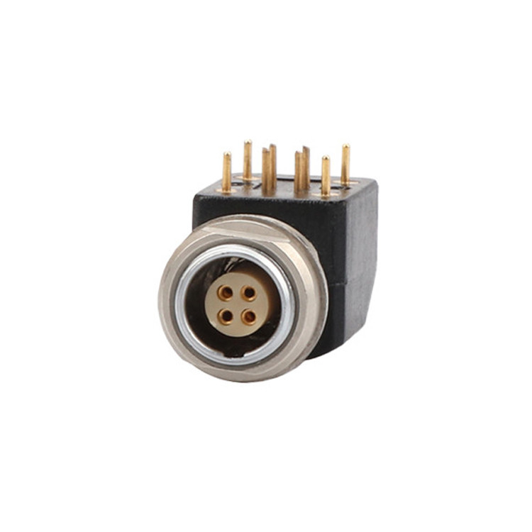 Серия B Z12 4pin двойной гайки фиксированный угловой разъем 90° угловой двойной гайки фиксированный для печатных плат