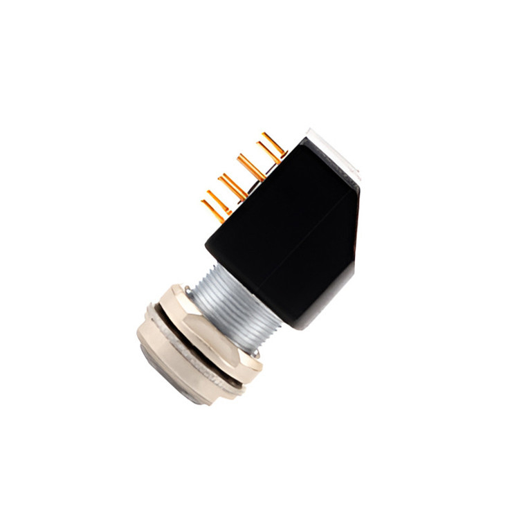 Серия B Z12 4pin двойной гайки фиксированный угловой разъем 90° угловой двойной гайки фиксированный для печатных плат