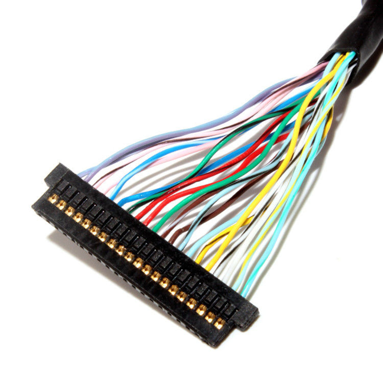 Сборка кабеля LVDS с 1,0 мм продольным углом и 32AWG, используя  DF13-20DS-1.25C LCD-коннектор