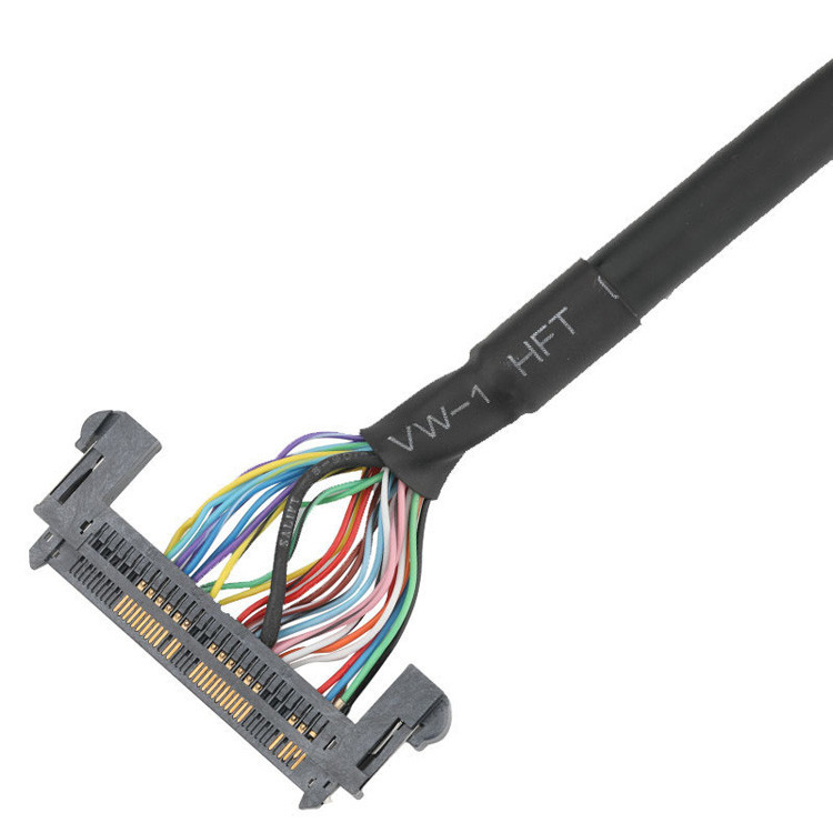 С  1.25mm DF14-30S-1.25C до JAE 0.5mm FI-RE51HL создана LVDS EDP кабельная сборка