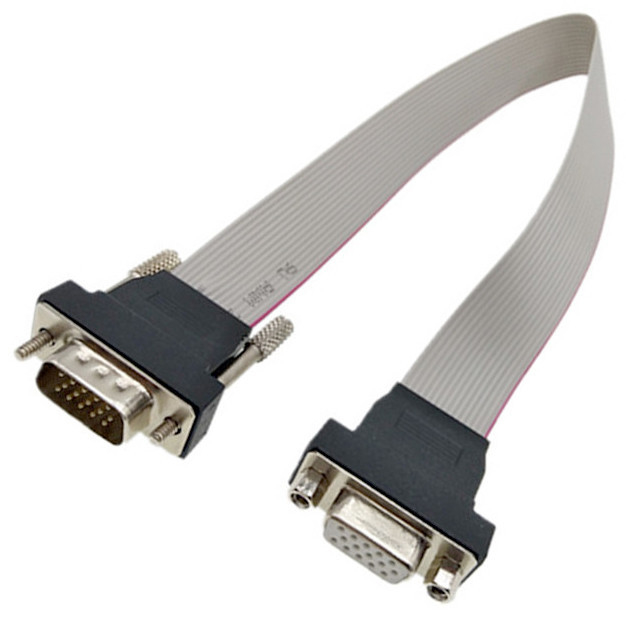 Мужчина VGA HDB15 к женскому соединителю дисплея lvds соединителя ленточного кабеля 15pin