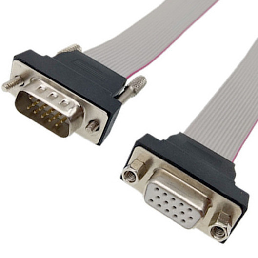 Мужчина VGA HDB15 к женскому соединителю дисплея lvds соединителя ленточного кабеля 15pin