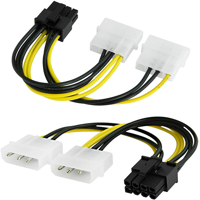 Двойной 4 Pin Molex к силовому кабелю 8 Pin Pcie для видео- видеокарты
