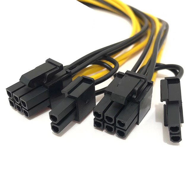 Мужчина Pcie 6pin, который нужно удвоить Splitter 18awg 100MM 20CM силового кабеля Gpu мужчины 8pin