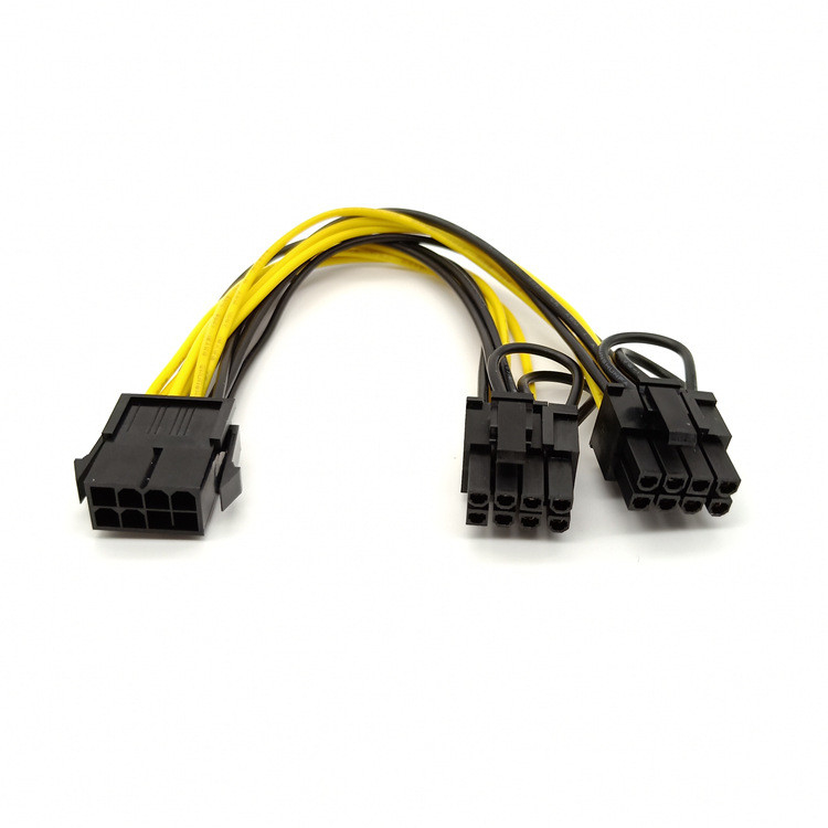 Женщина Pcie 8pin, который нужно удвоить конвертер силы Splitter Vga мужчины 2pin PciE 6 привязывает 18awg 20cm для видеокарты Gpu графиков
