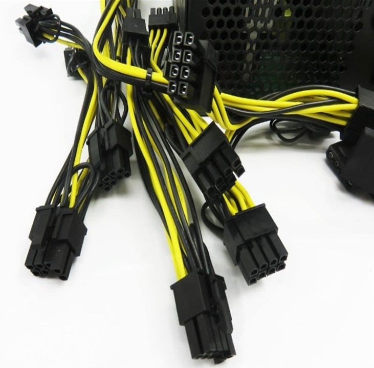 Разъем-вилка 6 Pin, который нужно удвоить силовой кабель pCIE разъем-вилки 6+2 Pin