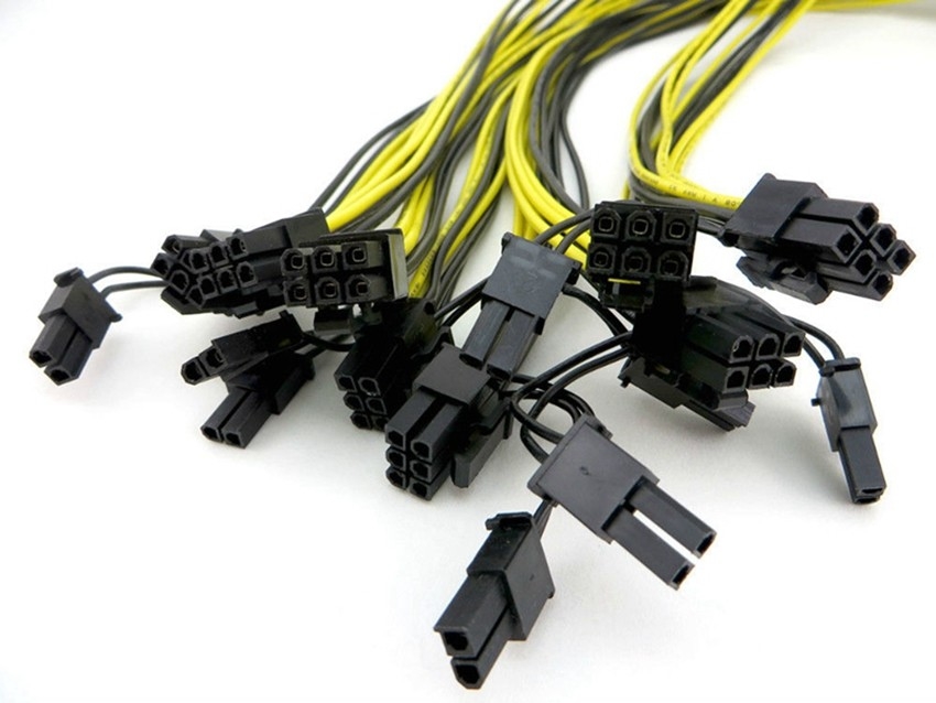 МУЖЧИНА 16AWG 6PIN К силовому кабелю Pci e МУЖЧИНЫ 8PIN для видеокарты