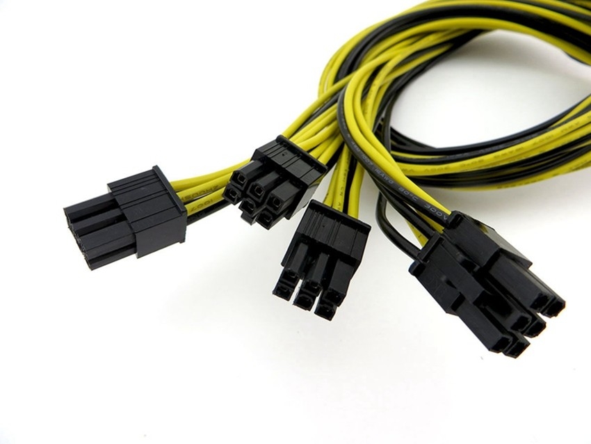 МУЖЧИНА 16AWG 6PIN К силовому кабелю Pci e МУЖЧИНЫ 8PIN для видеокарты